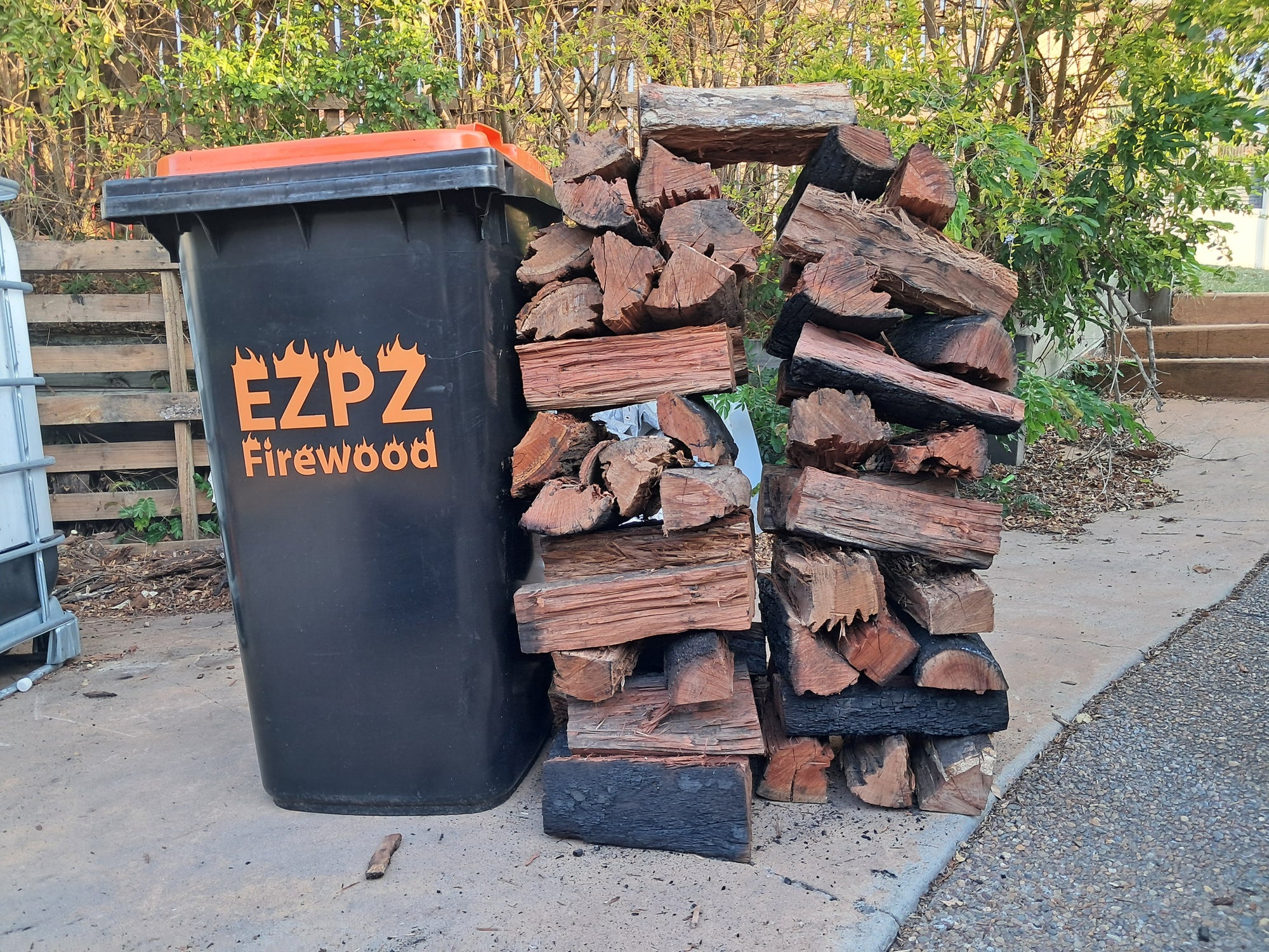 Firewood bin - tip and go.